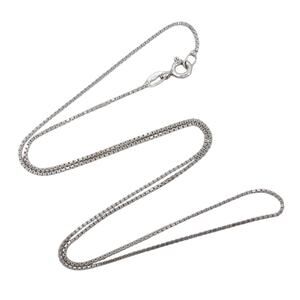 Estate Italy Sterling Silver 925 1.1mm Box Chain Necklace 18.5"